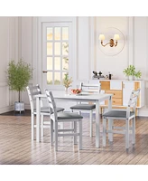 Streamdale Furniture Contemporary Dining Table Set with 4 Upholstered Chairs