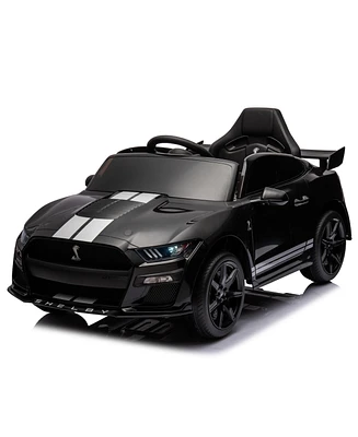 Simplie Fun 12V Ford Mustang Shelby GT500 ride on car with Remote Control 3 Speeds, Electric Vehicle Toy for Kid,Led Lights, Radio, Aux/Usb MP3 Music,