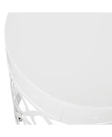 Modern Geometric Iron Cut Side Table Chic, Durable, Assembly-Free