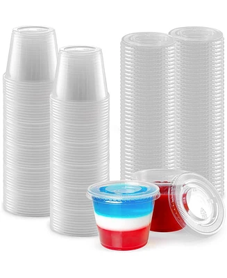 Zulay Kitchen 50 Pack 5.5oz Clear Jello Shot Cups with Lids - Disposable Condiment Cups