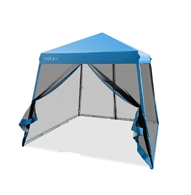 Slickblue 10 x Feet Pop Up Canopy with Mesh Sidewalls and Roller Bag