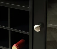 Storage Buffet Cabinet/Sideboard/Tv Console with Glass Doors, Black