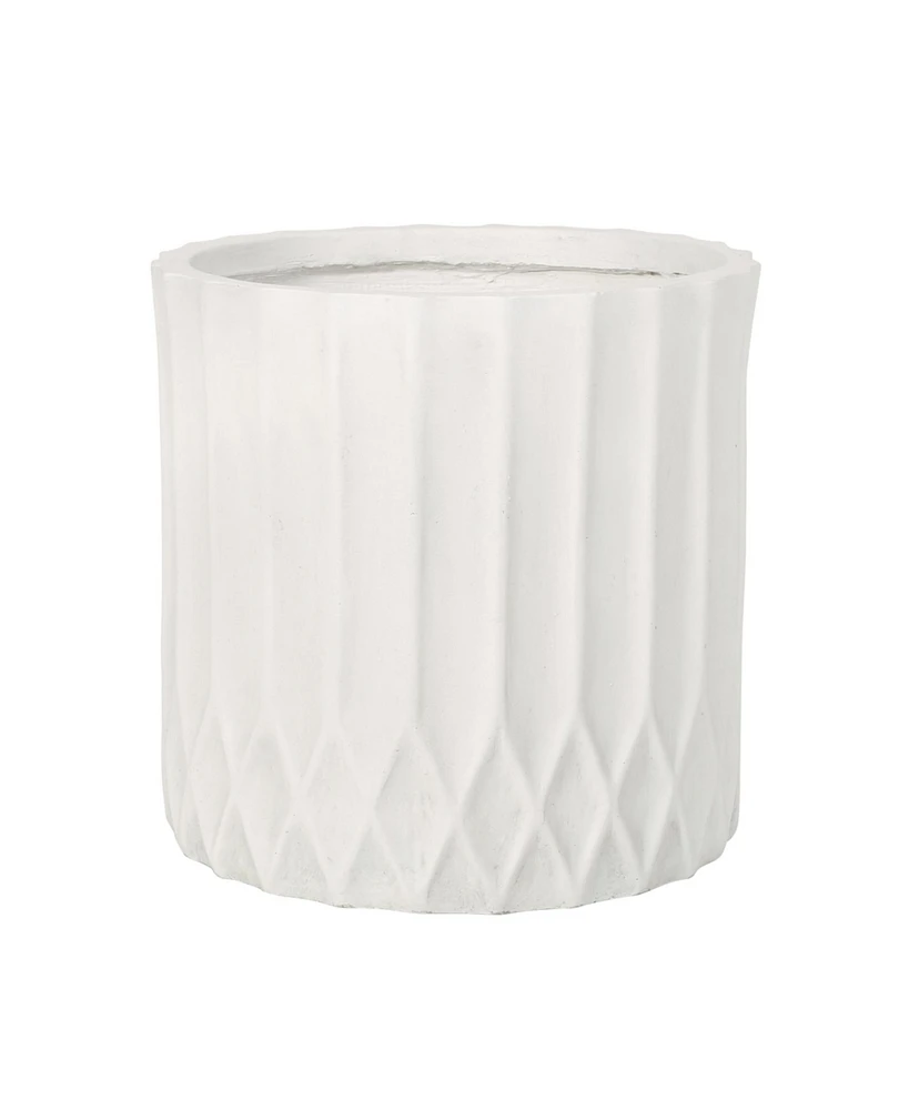 Streamdale Furniture Sleek Concrete Planter Natural Stone Finish, Pleated Design, Durable and Stylish