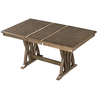 Mid-Century Solid Wood 7-Piece Dining Table Set Extendable Kitchen Table Set