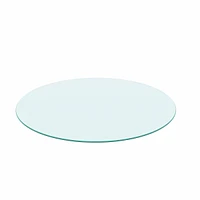 Simplie Fun Round Tempered Glass Table Top Clear Glass