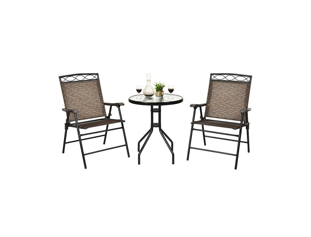 Slickblue Patio Dining Set with Patio Folding Chairs and Table