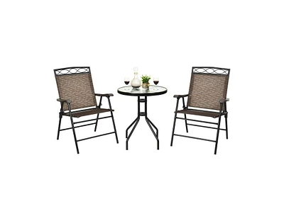Slickblue Patio Dining Set with Patio Folding Chairs and Table