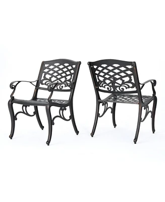 Simplie Fun Elegant Ornate Dining Chairs with Cast Aluminum Frame