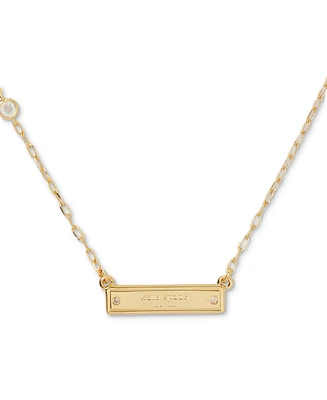 kate spade new york Gold-Tone Sam Icon Bar Pendant Necklace, 16" + 3" extender