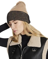 Steve Madden Women's Seeing Double Ribbed Beanie