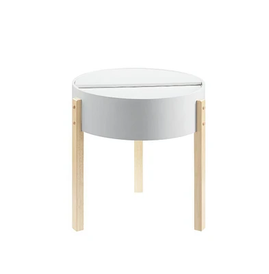 Simplie Fun Bodfish End Table, White & Natural