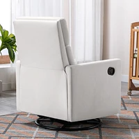 Modern Upholstered Rocker Nursery Chair Plush Seating Glider Swivel Recliner Chair