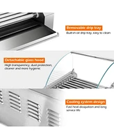 Sugift Stainless Steel Commercial 11 Roller Grill and 30 Hot Dog Cooker Machine