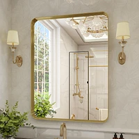 Homlux Rectangular Wall Mounted Mirror 22"x30" in Gold