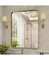 Homlux Rectangular Wall Mounted Mirror 22"x30" in Gold