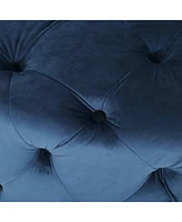 Luxurious Velvet Button-Tufted Ottoman Modern Glamour for Any Decor