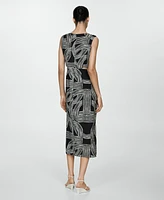 Mango Women's Openings Detail Printed Dress