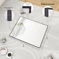 Homlux Rectangular Wall Mounted Mirror 20"x28" in Black