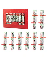 Glitzhome 8PK 1.50''D X 10.00''H Christmas Holy Leaves Party Cracker with Gift Contents