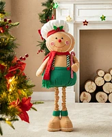 Glitzhome 39 26 H Telescoped Fabric Christmas Gingerbreadman Standing Decor