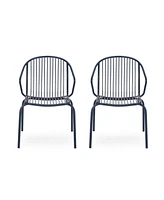 Simplie Fun Classic Parallel Line Outdoor Chairs Durable Comfort and Style