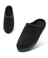 Alpine Swiss Mens Memory Foam Fleece Clog Slippers Wide Warm Slip On House Shoes