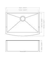 30 Inch Farmhouse Kitchen Sink, 16 Guage Stainless Steel Single Bowl Sink With Bottom Grid