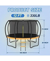 12FT Outdoor Trampoline with Safety Net and Accessories