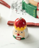 Glitzhome 3 Piece Dolomite Christmas Nutcracker Cookie Jar Set