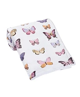 Lambs & Ivy Butterfly Dreams Ultra-Soft Fleece/Faux Shearling Baby Blanket