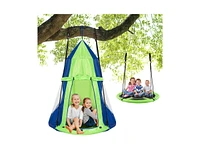 Slickblue Boys 2-in-1 40 Inch Hanging Chair Detachable Swing Tent