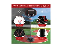 Slickblue 5.5 to 7.5 Ft Adjustable Portable Basketball Hoop System with Anti-Rust Stand and Wheels