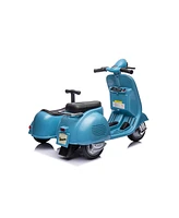 Simplie Fun 6V Licensed Vespa Scooter Motorcycle with Side Car for kids