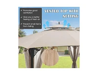 Slickblue 10 x 12 Feet Gazebo Replacement Top with Air Vent and Drainage Holes