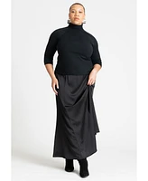 Eloquii Women's Maxi Satin Skirt