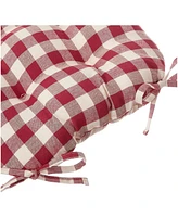 Kate Aurora Country Living Gingham Plaid Checkered Farmhouse Chair Cushion Pads