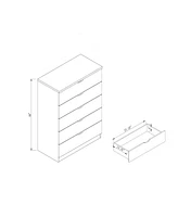 Hazelnut 5-Drawer Storage Chest with Cutout Handles and Metal Glides