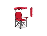 Slickblue Portable Folding Beach Canopy Chair with Cup Holders