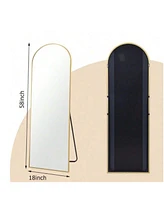 Homlux Arched Free Stand Mirror 18"x58" in Gold