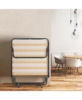 Slickblue Portable Folding Bed with Memory Foam Mattress and Sturdy Metal Frame Made Italy