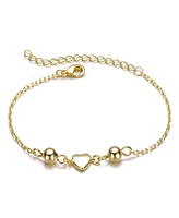 GiGiGirl Kids 14k Gold Plated Tiny Heart & Pearl Station Charm Bracelet