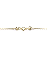 GiGiGirl Kids 14k Gold Plated Tiny Heart & Pearl Station Charm Bracelet