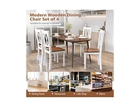 Slickblue Set of Wooden Farmhouse Kitchen Chairs with Rubber Wood Seat