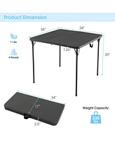 Slickblue Folding Camping Table with All-Weather Hdpe Tabletop and Rustproof Steel Frame