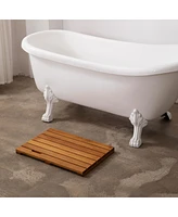 Simplie Fun Solid Teak Bathroom Shower Mat Bathroom Anti-Slip Mat