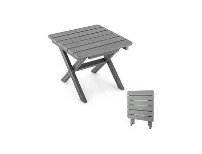 Slickblue Outdoor Folding Side Table Foldable Weather-Resistant Hdpe Adirondack Table