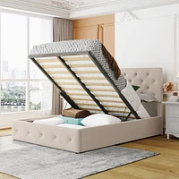 Streamdale Furniture Full Size Upholstered Platform Bed With A Hydraulic Storage System