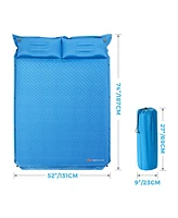 Slickblue Self-Inflating Camping Outdoor Sleeping Mat with Pillows Bag