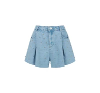 Nocturne Women's Dart Detailed Denim Shorts