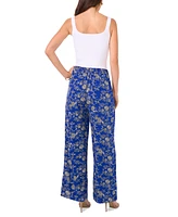 Vince Camuto Women's Floral Wide-Leg Pull-On Pants